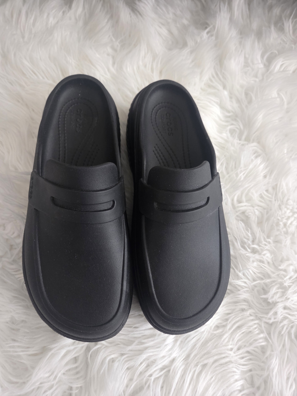 CROCS Black Slip-On Penny Loafers